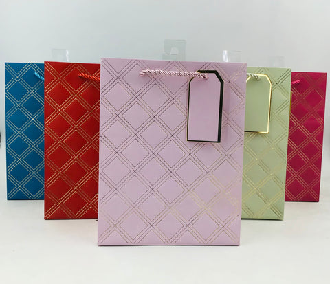 GE8012-XL-Hot Stamping Golden Square Gift Bags(12/144)