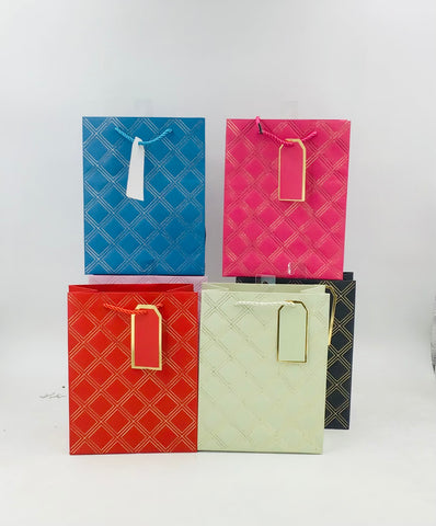 GE8014-M-Hot Stamping Golden Square Gift Bags(12/144)
