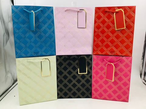 GE8013-L-Hot Stamping Golden Square Gift Bags(12/144)