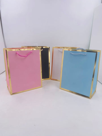 GE8620-Solid Golden Frame Gift Bags - M (12/288)
