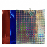 Holographic foil with multicolor pattern on a white background