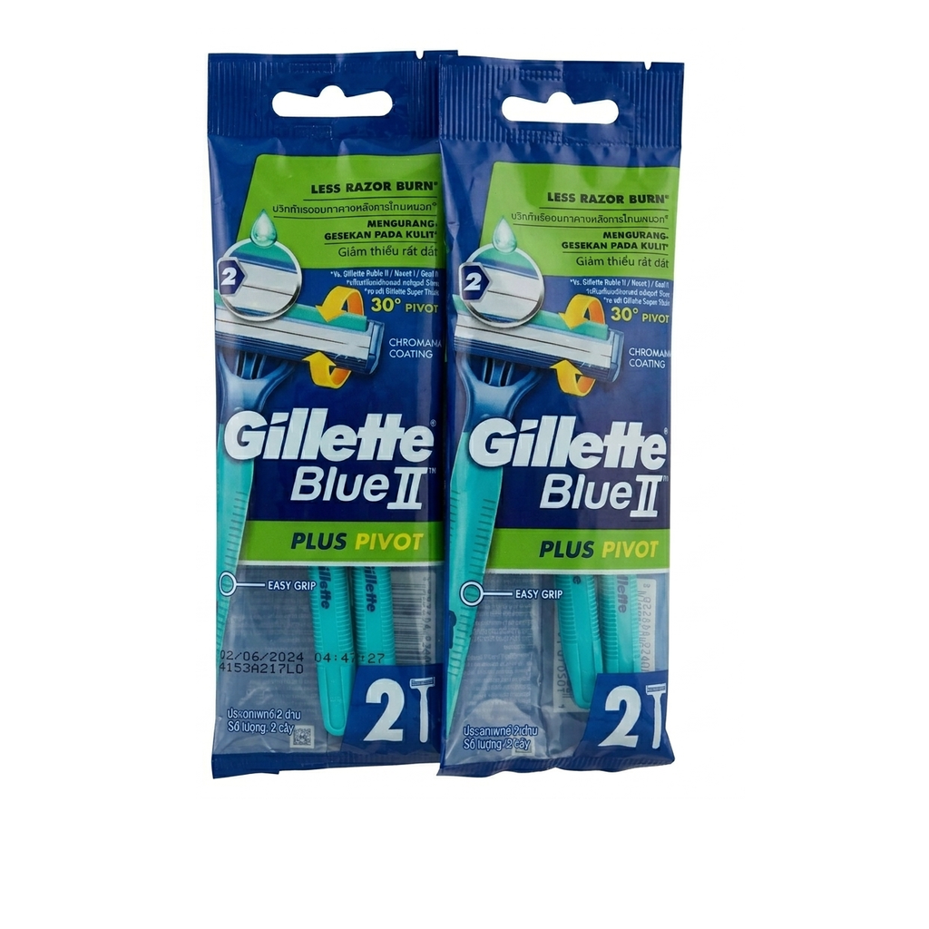 Gillette Blue II Plus Pivot Disposable Razors – 2-Pack (12/240) – Rite ...