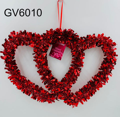 GV6010-15" x 9.5" Tinsel Deco-Two Heart (12/36)