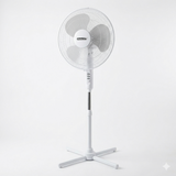 White standing fan on a white background