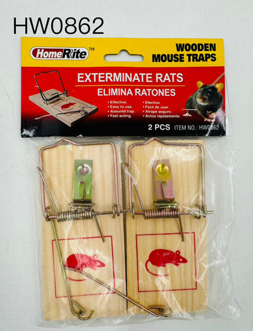 HW0862 2ct Wooden Mouse Trap (36/288)
