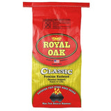 Bag of Royal Oak charcoal briquettes with red and yellow design on a white background