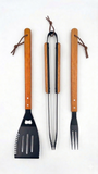 HomeRite® 3-Piece BBQ Tool Set – Stainless Steel with Natural Wood Handles 6/24)