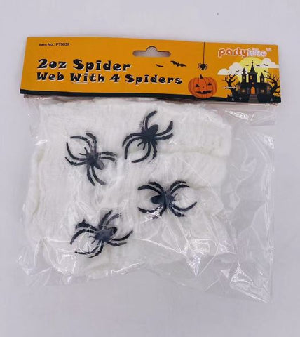 GW8039  Spider Web with Plastic Spiders, 2 oz. Bags(12/144)