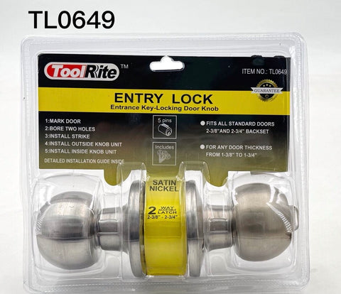TL0649 -Keyed Entry Locks - Chrome (6/24)