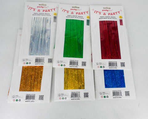 PT1131 Multi Colors Tinsel Backdrop Curtains for Parties (12/72)