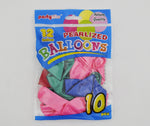 PT2046 10ct 12" Helium Pearlized Balloons (24/144) - Mix