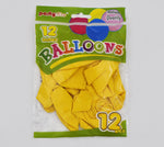 PT2067 12ct 12" Helium Balloons (24/144) - Yellow