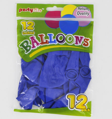 PT2073 12ct 12" Helium Balloons (24/144) - Navy