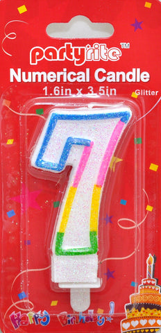 PT3007-G #7 Birthday Candles -Glitter (12/600)
