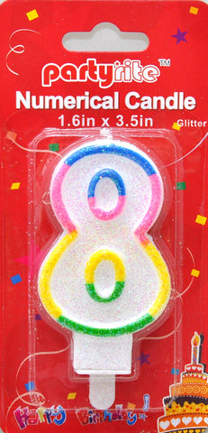 PT3008-G #8 Birthday Candles -Glitter (12/600)