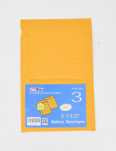 ST5042 #0, 3pc 6 x 9.25" Bubble Envelope (48)