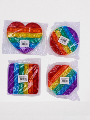 TY8129  Rainbow Pop Bubble Fidget Sensory Toys, Push Fidget Toys for Kids (pack of 12)